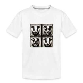 Badger Sunglasses Collage - Kids' Premium Organic T-Shirt - white - Front