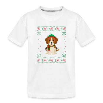Beagle laid - Conception de chien de Noël - T-shirt bio Premium Enfant - blanc - Devant
