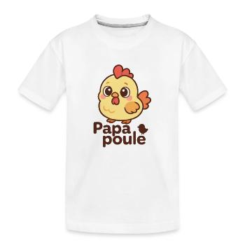 Papa Poule - Vatertag - Kinder Premium Bio T-Shirt - Weiß - Vorne