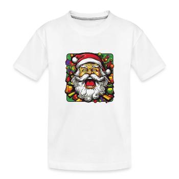 Père Noël Noël coloré Père Noël - T-shirt bio Premium Enfant - blanc - Devant