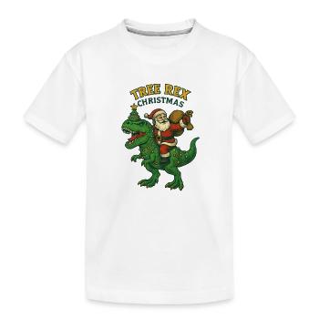 Noël – Tree Rex Weihnachten - Kinder Premium Bio T-Shirt - Weiß - Vorne