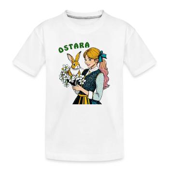 MRS. HARE FLOWER OSTARA - Kids' Premium Organic T-Shirt - white - Front