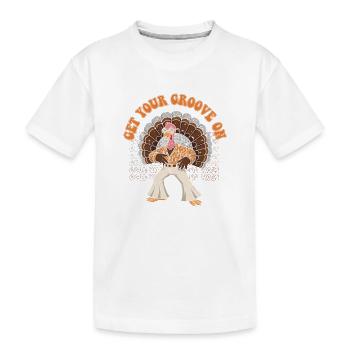 Discothèque de dinde groovy - T-shirt bio Premium Enfant - blanc - Devant