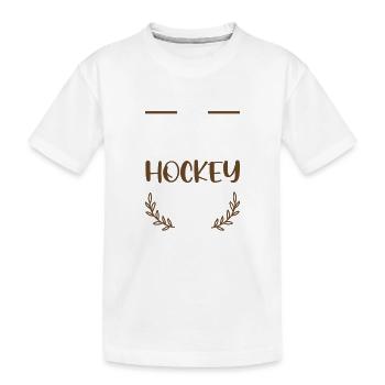 I Love Hockey Herzen Stil - Kinder Premium Bio T-Shirt - Weiß - Vorne