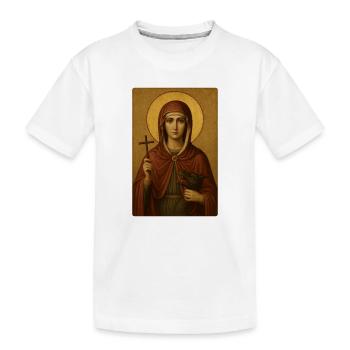 Icon image: Saint Marina with cross and dragon - Kids' Premium Organic T-Shirt - white - Front