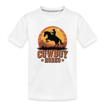 Rodéo de cow-boy - Wild West Sunset Design - T-shirt bio Premium Enfant - blanc - Devant