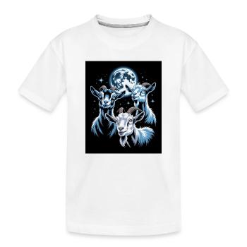 Trois chèvres sous la pleine lune ciel nocturne - T-shirt bio Premium Enfant - blanc - Devant