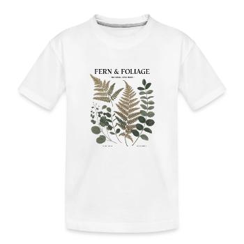 Botanische Kunst - Farn & Blätter - Kinder Premium Bio T-Shirt - Weiß - Vorne