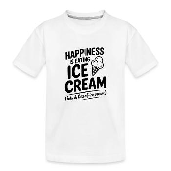 Glück ist Sahne essen - Kinder Premium Bio T-Shirt - Weiß - Vorne