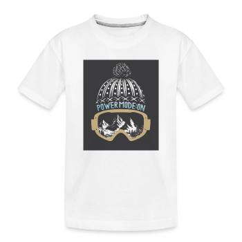 Mode poudreuse : ON – Conception de ski et de planche à neige - T-shirt bio Premium Enfant - blanc - Devant