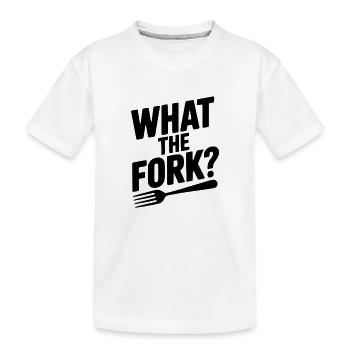 Was ist die Gabel? - Kinder Premium Bio T-Shirt - Weiß - Vorne