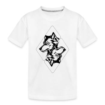 Tête de loup - T-shirt bio Premium Enfant - blanc - Devant