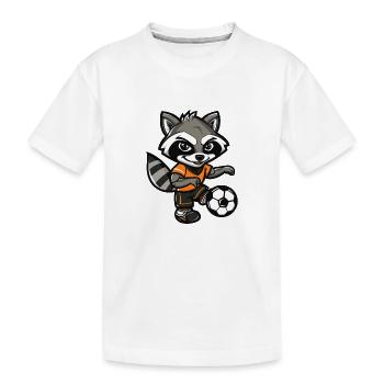 Mascotte de football de raton laveur - T-shirt bio Premium Enfant - blanc - Devant