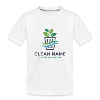 Öko-Pflanze im Korb-Logo - Kinder Premium Bio T-Shirt - Weiß - Vorne