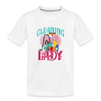 Putzheldin Retro Motiv Reinigung - Kinder Premium Bio T-Shirt - Weiß - Vorne