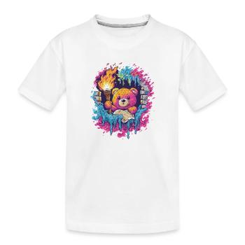 Fabelteddy im Farbfluss - Kinder Premium Bio T-Shirt - Weiß - Vorne