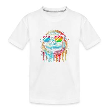 Sloth Sloth Art Lazy Sloth Fan - Kids' Premium Organic T-Shirt - white - Front