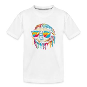 Sloth Sloth Art Lazy Sloth Fan - Kids' Premium Organic T-Shirt - white - Front