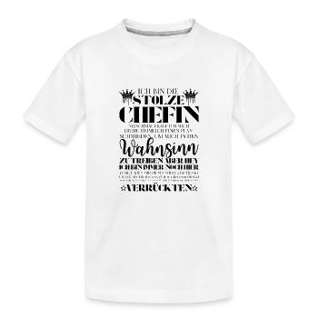 Chefin – Team im Griff mit Humor - Kinder Premium Bio T-Shirt - Weiß - Vorne