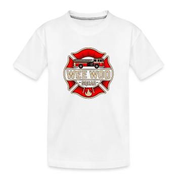 Divertissement en voiture de camion de pompiers de la Wee Woo Squad - T-shirt bio Premium Enfant - blanc - Devant