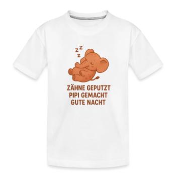 Elefant Schlaflied Zähne Geputzt - Kinder Premium Bio T-Shirt - Weiß - Vorne