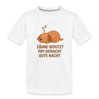 Mignonne « Bonne nuit » du chien - T-shirt bio Premium Enfant - blanc - Devant