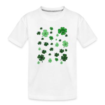 Kleeblatt Funkeln Muster - Kinder Premium Bio T-Shirt - Weiß - Vorne