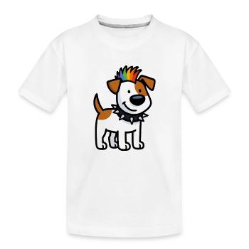 Jack Russell Punker - Kinder Premium Bio T-Shirt - Weiß - Vorne