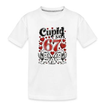 Cupidon dit que 67 cœurs aime un design - T-shirt bio Premium Enfant - blanc - Devant