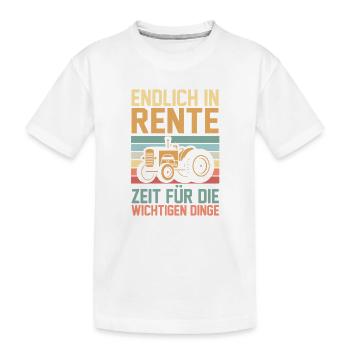 Régime de retraite Tracteur Pensionnaire Pensionnaire Agriculteur de retraite Trak - T-shirt bio Premium Enfant - blanc - Devant