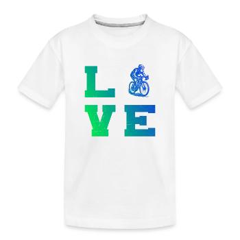 Message clair sur le vélo de route - T-shirt bio Premium Enfant - blanc - Devant
