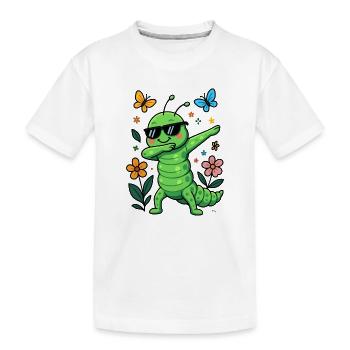 Raupe Schmetterling - Kinder Premium Bio T-Shirt - Weiß - Vorne