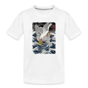 Möwen stiehlt Fries Lustig - Kinder Premium Bio T-Shirt - Weiß - Vorne