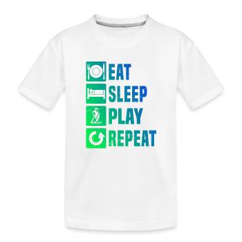 Floorball Illustration für Unihockey - Kinder Premium Bio T-Shirt - Weiß - Vorne