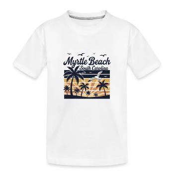 Myrtle Beach South Carolina Vintage Sunset Palms - T-shirt bio Premium Enfant - blanc - Devant