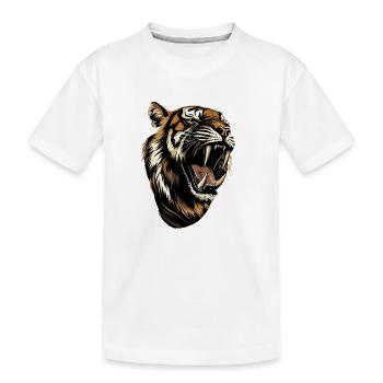 Säbelzahntiger Smilodon Raubkatze Säbelzahn Tiger - Kinder Premium Bio T-Shirt - Weiß - Vorne