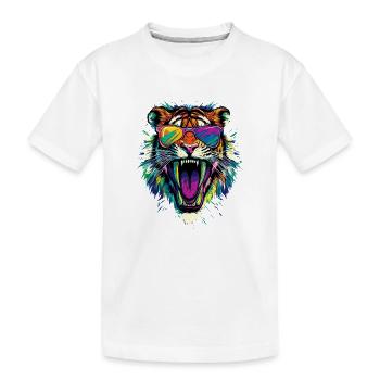 Saber-toothed tiger Smilodon Big cat Sabertooth tiger - Kids' Premium Organic T-Shirt - white - Front