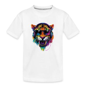 Saber-toothed tiger Smilodon Big cat Sabertooth tiger - Kids' Premium Organic T-Shirt - white - Front