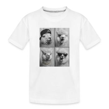Alpaka - Kinder Premium Bio T-Shirt - Weiß - Vorne