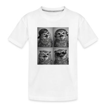 Eule - Kinder Premium Bio T-Shirt - Weiß - Vorne