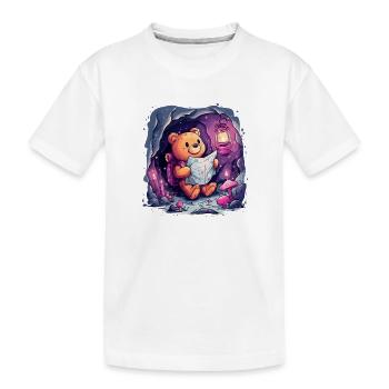 Un ours en peluche en visite de découverte - T-shirt bio Premium Enfant - blanc - Devant