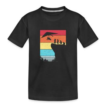 Gleitschirm Gleitschirmfliegen Gleitschirmflieger - Kinder Premium Bio T-Shirt - Schwarz - Vorne