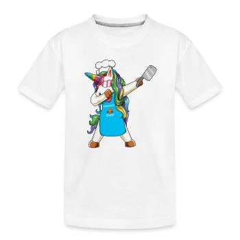 Größter Koch Einhorn Dabbing Kochkunst - Kinder Premium Bio T-Shirt - Weiß - Vorne