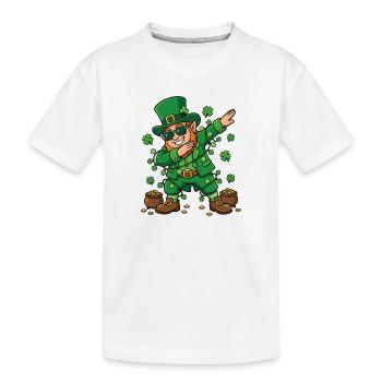 Dabbing Leprechaun St. Patrick's Day Leprechaun - Kinder Premium Bio T-Shirt - Weiß - Vorne