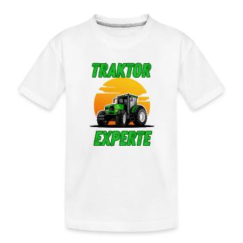 Traktor Experte - Kinder Premium Bio T-Shirt - Weiß - Vorne