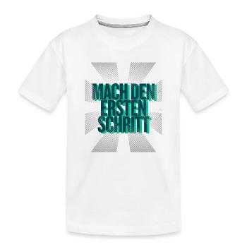 Mach den ersten Schritt – Mut Statement - Kinder Premium Bio T-Shirt - Weiß - Vorne