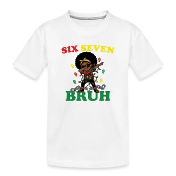 Six Seven Bruh Dabbing Juneteenth Girl Afro Girls - T-shirt bio Premium Enfant - blanc - Devant