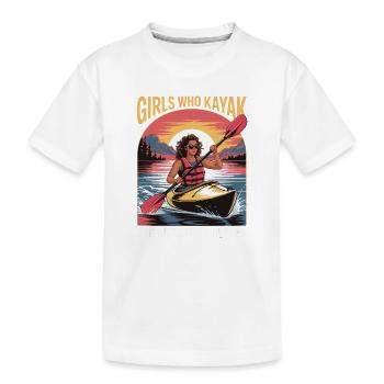Girls Who Kayak Heaven Gift Design - Kinder Premium Bio T-Shirt - Weiß - Vorne