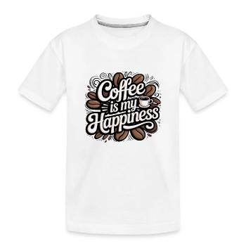 Kaffee ist meine Freude - Kinder Premium Bio T-Shirt - Weiß - Vorne