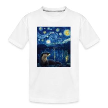 Otter Van Gogh - Kids' Premium Organic T-Shirt - white - Front